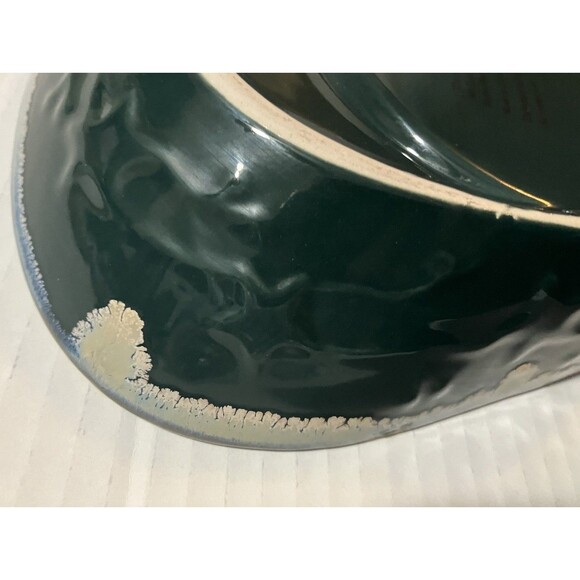LTD Commodities Stoneware Drip Glaze Soup Cracker Bowl Chip Dip Dish; green - Picture 7 of 9
